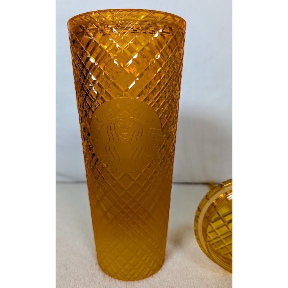 NEW Starbucks 2022 Summer Mango Orange Ombre Jeweled 24 oz Venti Tumbler - Picture 1 of 7